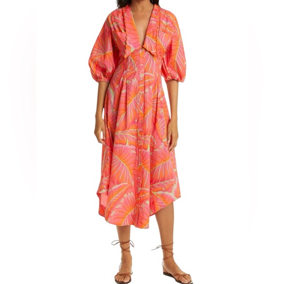 Farm Rio Bright Forest Tropical Pink and Orange Women's Dress S - Picture 1 of 16